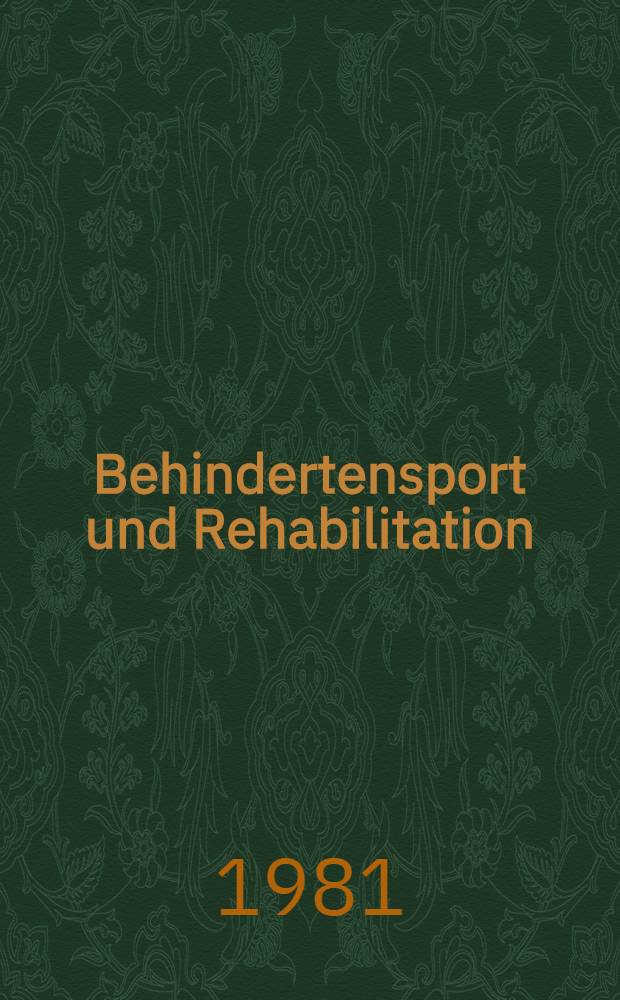 Behindertensport und Rehabilitation : Ergebnisse eines Forschungsprojekts des Inst. f&uuml;r Rehabilitation u. Behindertensport der Deutschen Sporthochschule K&ouml;ln. T. 1 : Dokumentation und Bericht zum Stand der Forschung im Bereich des Sports mit psychisch Behinderten und geistig Retardierten