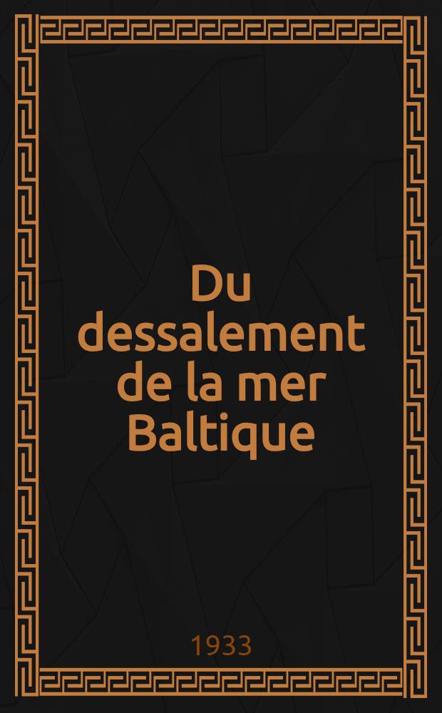 Du dessalement de la mer Baltique
