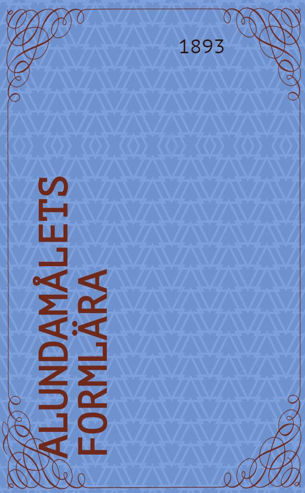 Alundamålets formlära