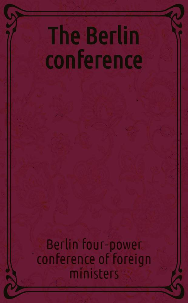 The Berlin conference