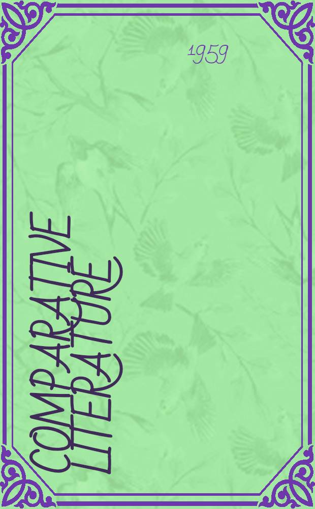 Comparative literature : Cumulative index vol. 1-10. 1949-1958