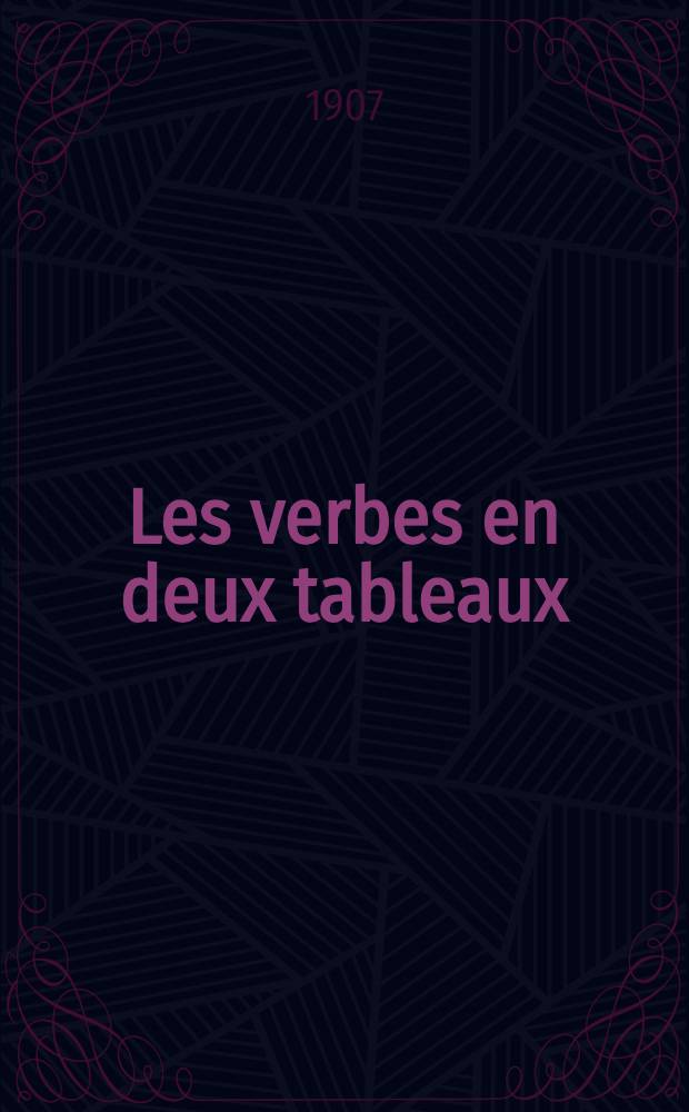 Les verbes en deux tableaux