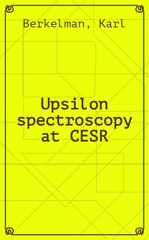 Upsilon spectroscopy at CESR