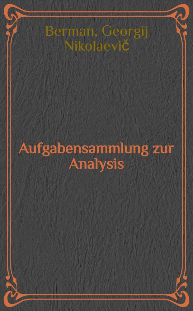 Aufgabensammlung zur Analysis