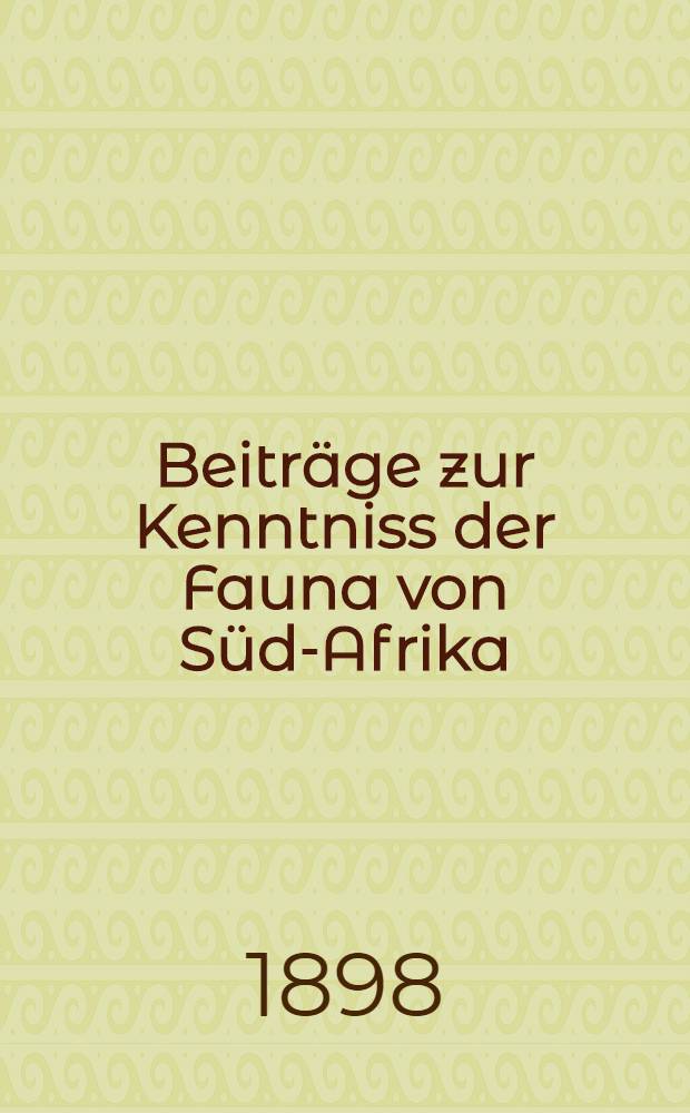 [Beitr&auml;ge zur Kenntniss der Fauna von S&uuml;d-Afrika : Ergebnisse einer Reise von Prof. Max Weber im Jahre 1894]. 3 : Gephyreen von S&uuml;d-Afrika. nebst Bemerkungen &uuml;ber Sipunculus indicus Peters
