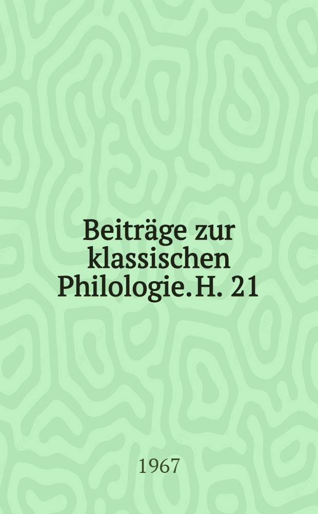 Beitr&auml;ge zur klassischen Philologie. H. 21 : Mythologisches in Vergils "Georgica"