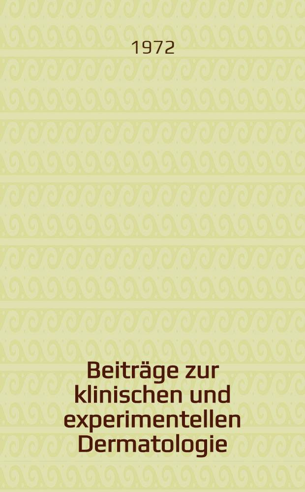 Beiträge zur klinischen und experimentellen Dermatologie : Arbeiten aus dem Lehrstuhl der Dermatologie (Dermatologische Klinik und Forschungslaboratorium für Hauptphysiologie) der Medizinischen Fak. der Palacký Univ. in Olomouc (ČSSR). 3