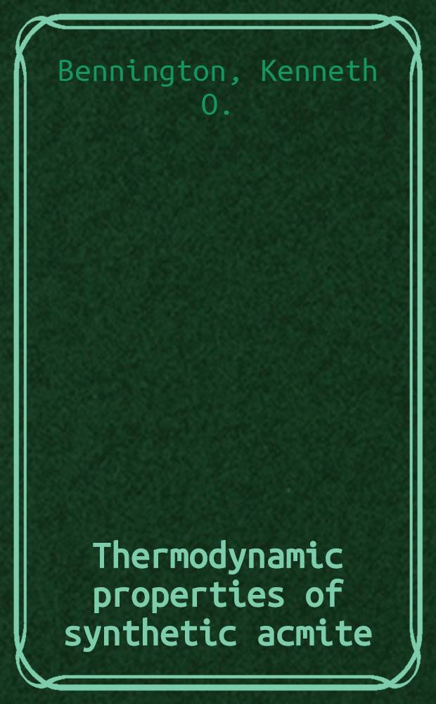 Thermodynamic properties of synthetic acmite (NaFe³⁺Si₂O₆)