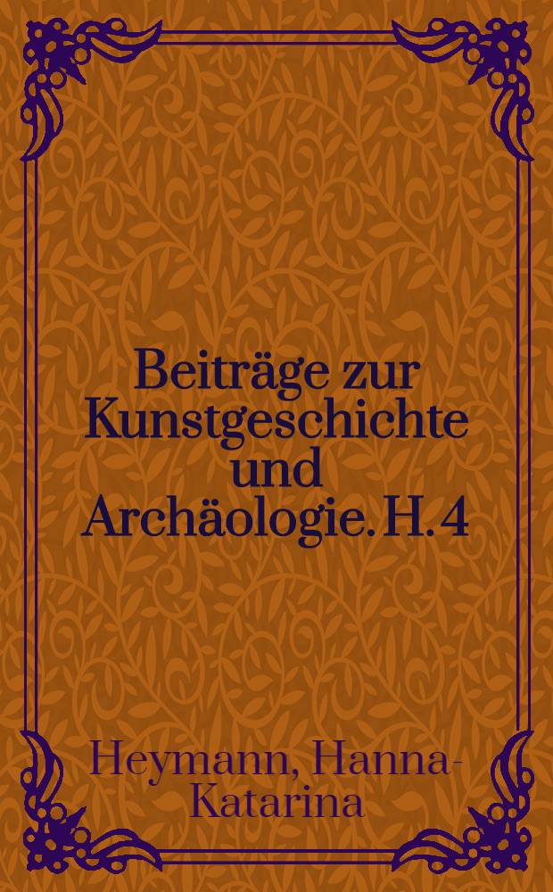 Beitr&auml;ge zur Kunstgeschichte und Arch&auml;ologie. H. 4 : Studien zur st&auml;dtebaulichen Entwicklung W&uuml;rzburgs im 19. Jahrhundert