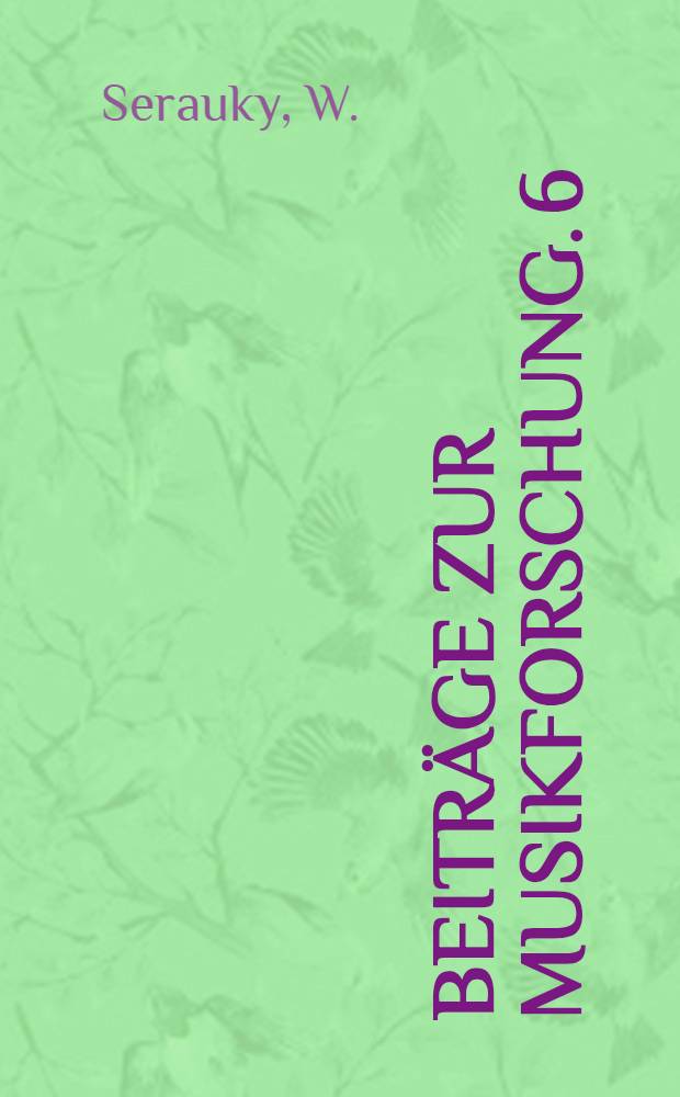 Beiträge zur Musikforschung. 6 : Musikgeschichte der Stadt Halle