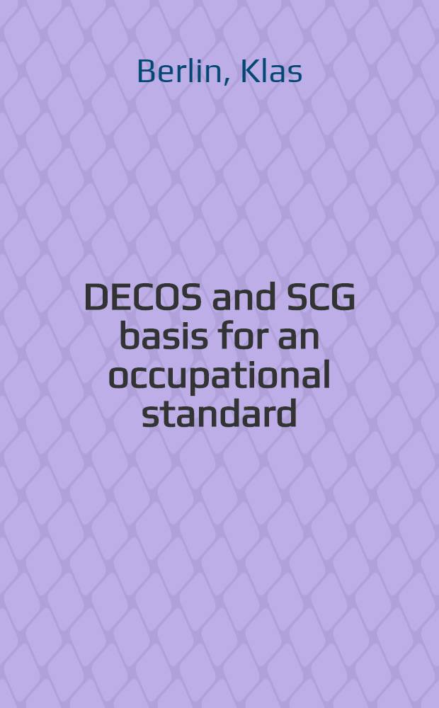 DECOS and SCG basis for an occupational standard : Pentaerythritol