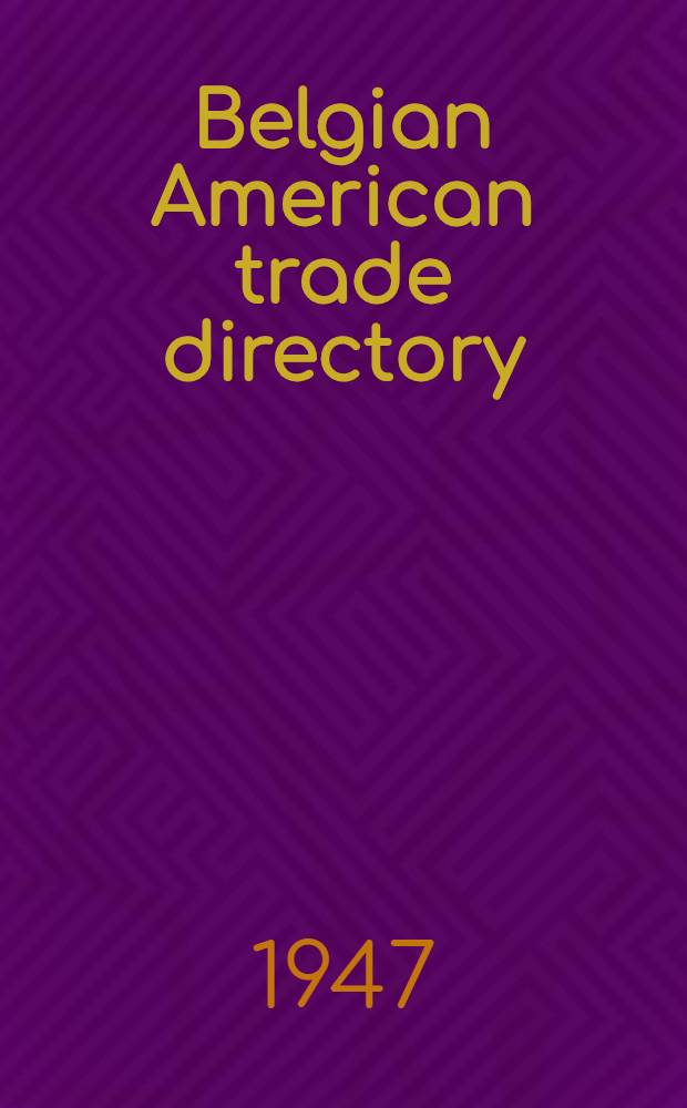 Belgian American trade directory