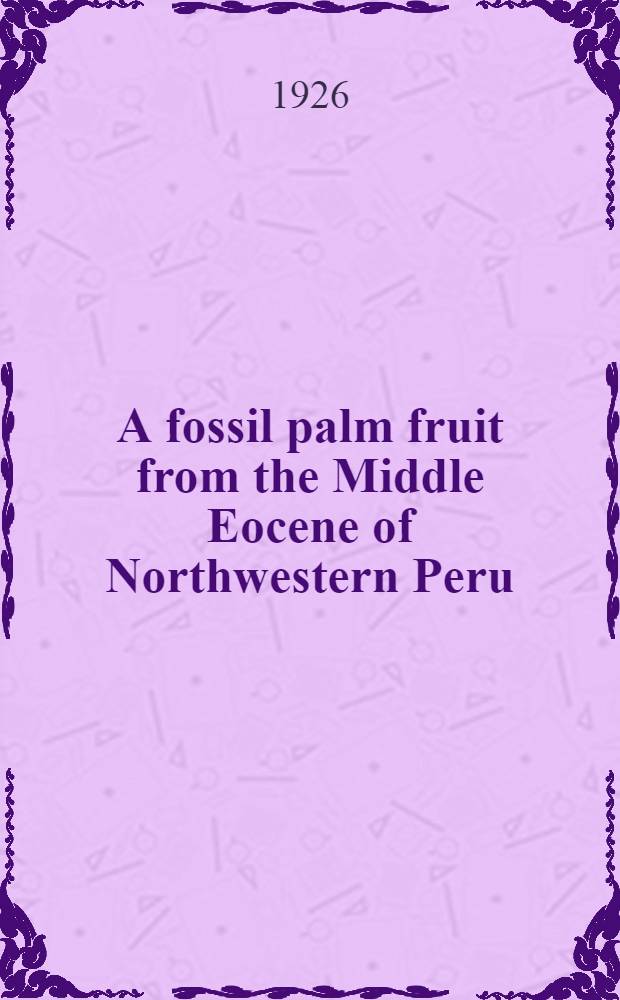 A fossil palm fruit from the Middle Eocene of Northwestern Peru