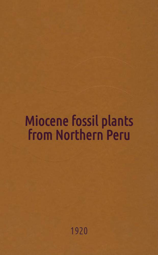 [Miocene fossil plants from Northern Peru