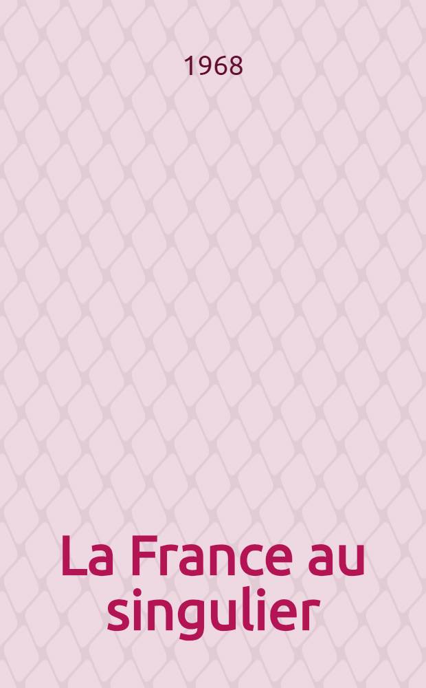 La France au singulier