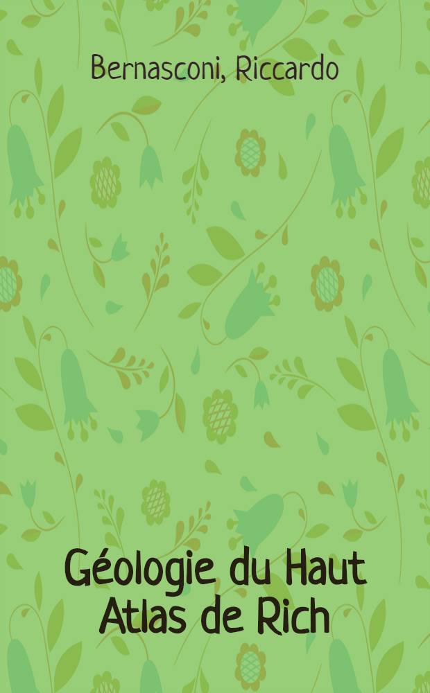 Géologie du Haut Atlas de Rich (Maroc) : Thèse