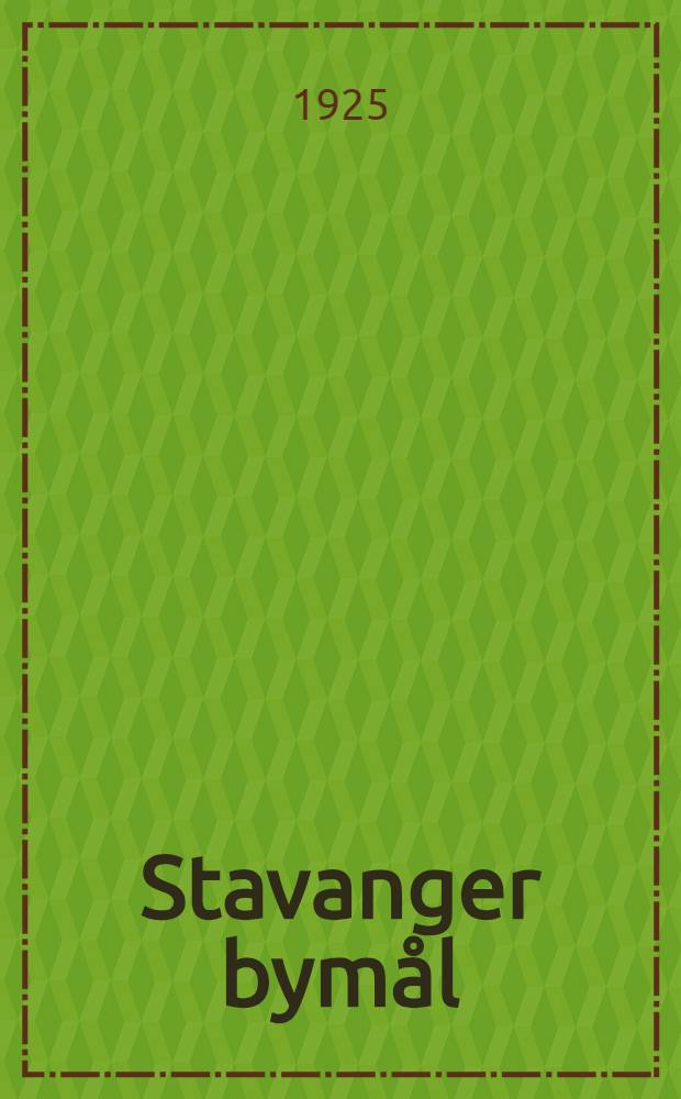 Stavanger bymål