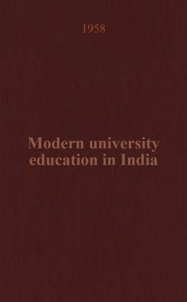 Modern university education in India
