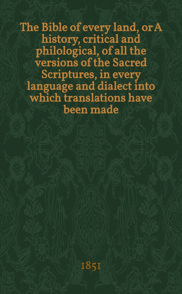 The Bible of every land, or A history, critical and philological, of all the versions of the Sacred Scriptures, in every language and dialect into which translations have been made : with specimen portions in their own characters; and ethnographical maps. P. 12. Classes 7 & 8 : American and Patois
