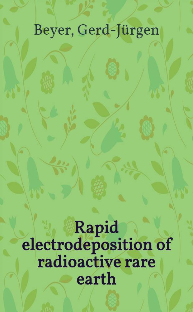 Rapid electrodeposition of radioactive rare earth