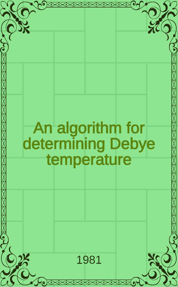 An algorithm for determining Debye temperature