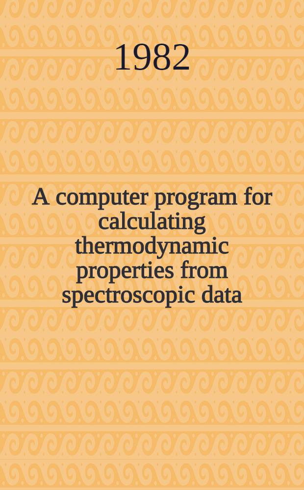 A computer program for calculating thermodynamic properties from spectroscopic data