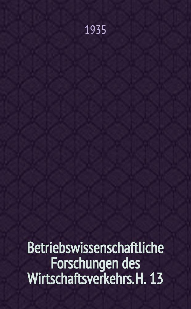 Betriebswissenschaftliche Forschungen des Wirtschaftsverkehrs. H. 13 : Standorts-Risiken im Einzelhandel. Betriebsdichte im Wiener Einzelhandel