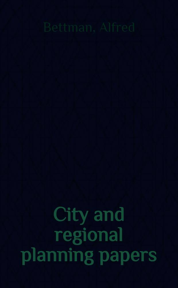 City and regional planning papers