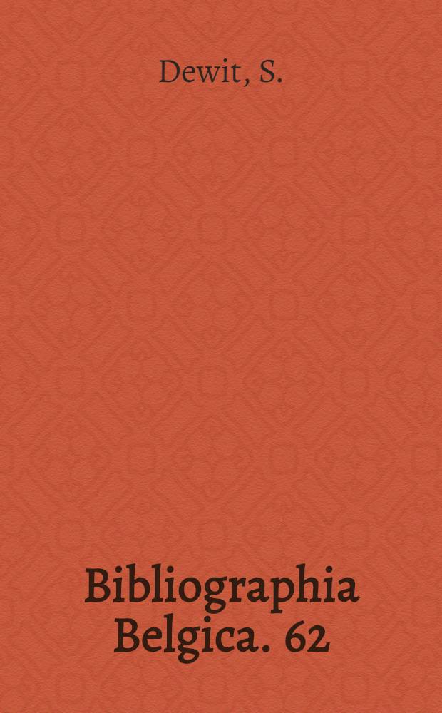 Bibliographia Belgica. 62 : Alain