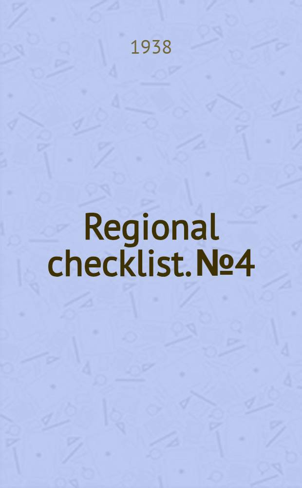 Regional checklist. № 4 : Child psychology