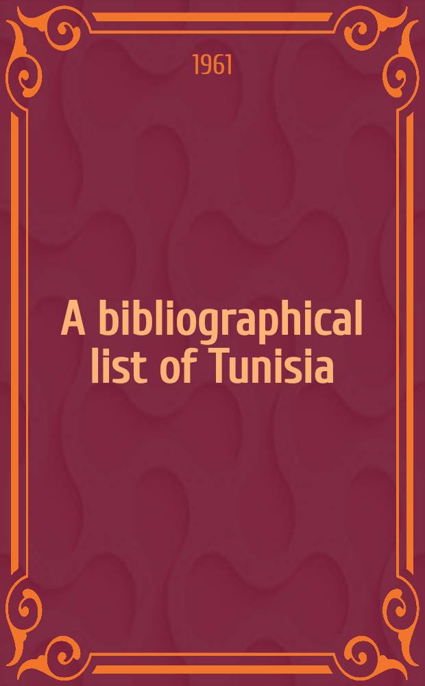 A bibliographical list of Tunisia