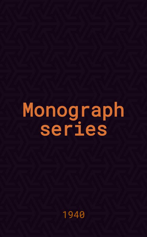 Monograph series