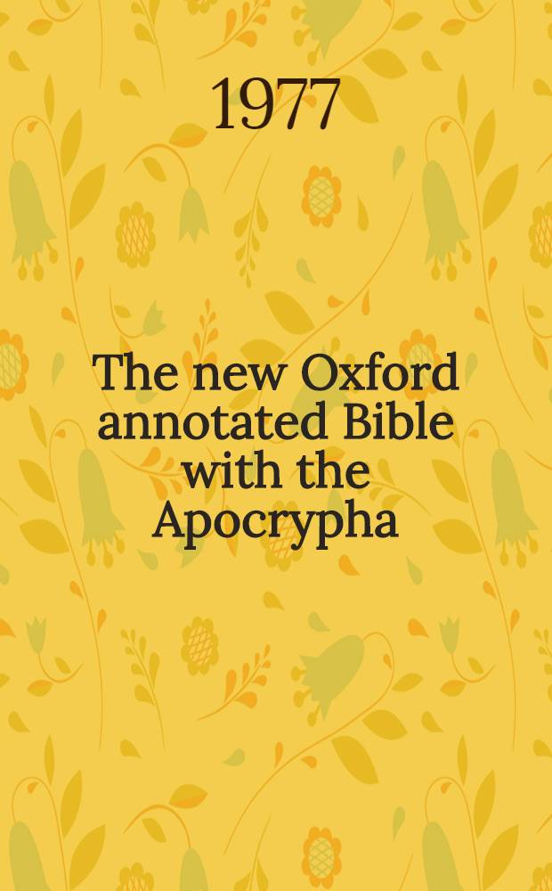 The new Oxford annotated Bible with the Apocrypha