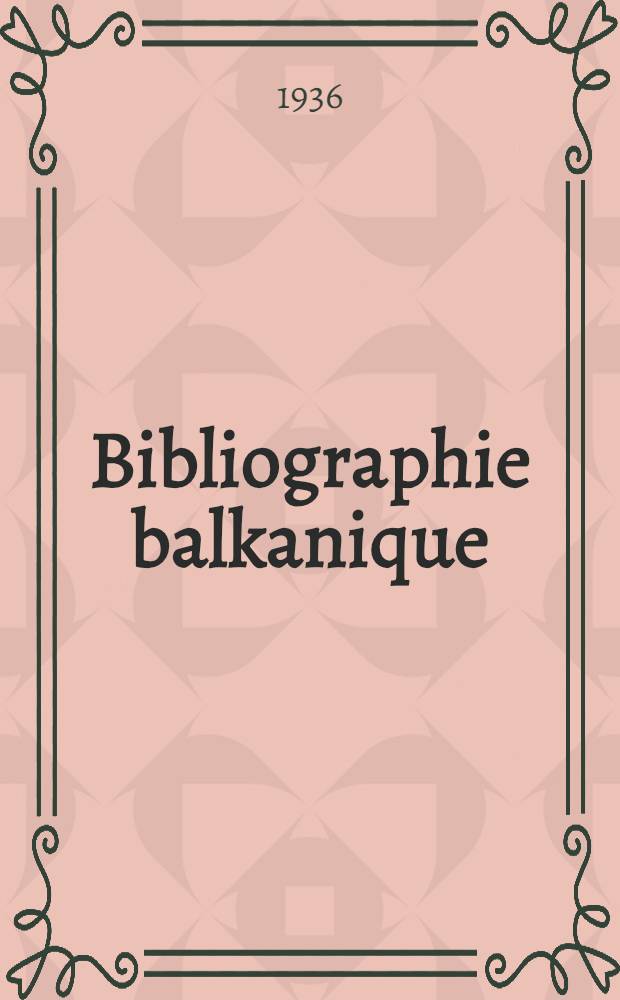 Bibliographie balkanique