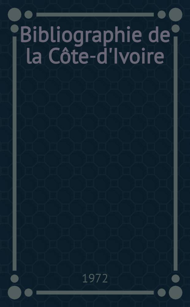 Bibliographie de la Côte-d'Ivoire