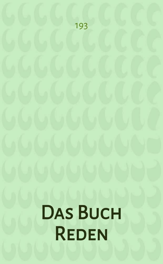 Das Buch Reden