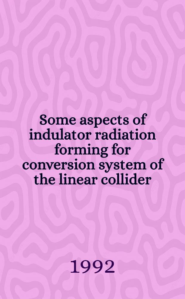 Some aspects of indulator radiation forming for conversion system of the linear collider