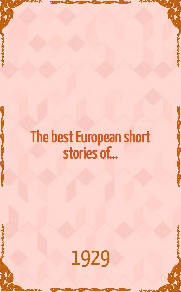 The best European short stories of ...