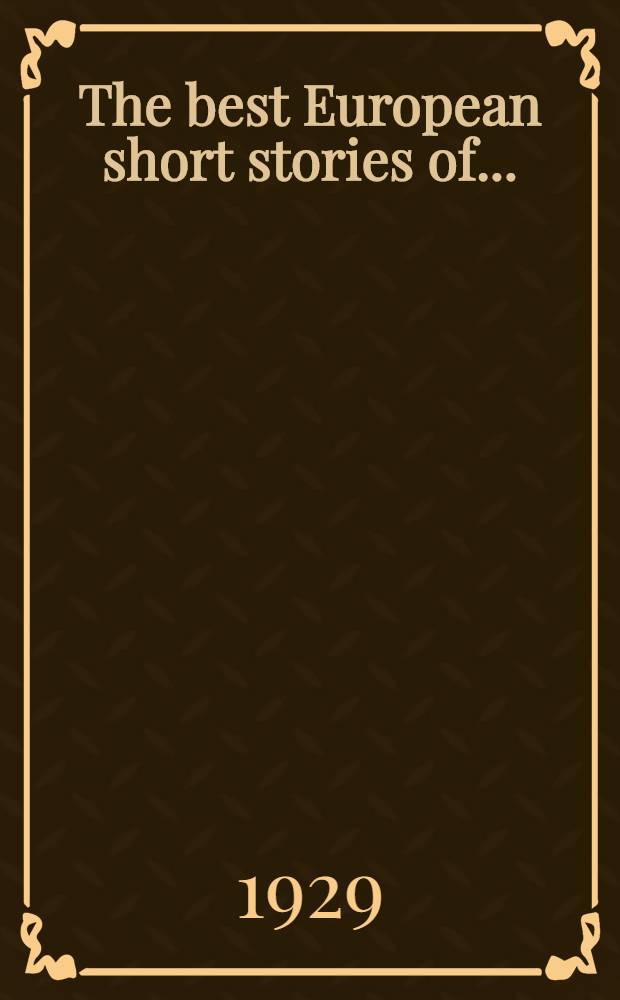 The best European short stories of ..