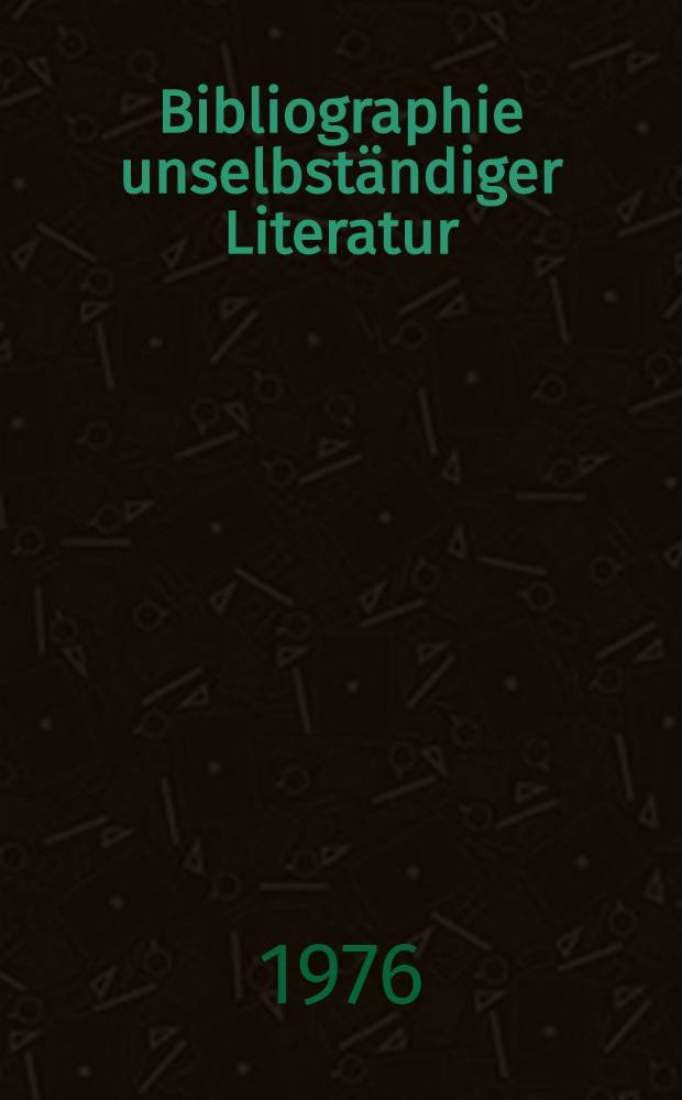 Bibliographie unselbständiger Literatur : Linguistik (BUL-L). Bd. 1 : 1971-1975