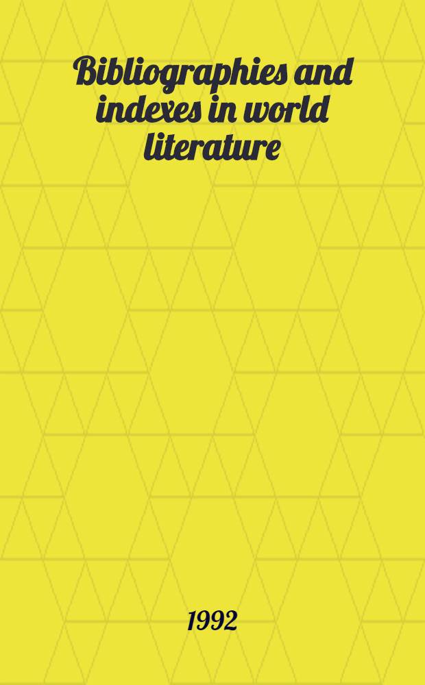 Bibliographies and indexes in world literature