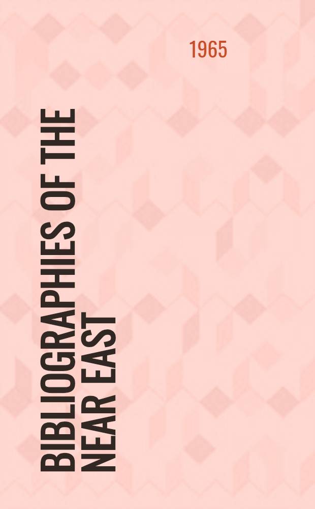 Bibliographies of the Near East