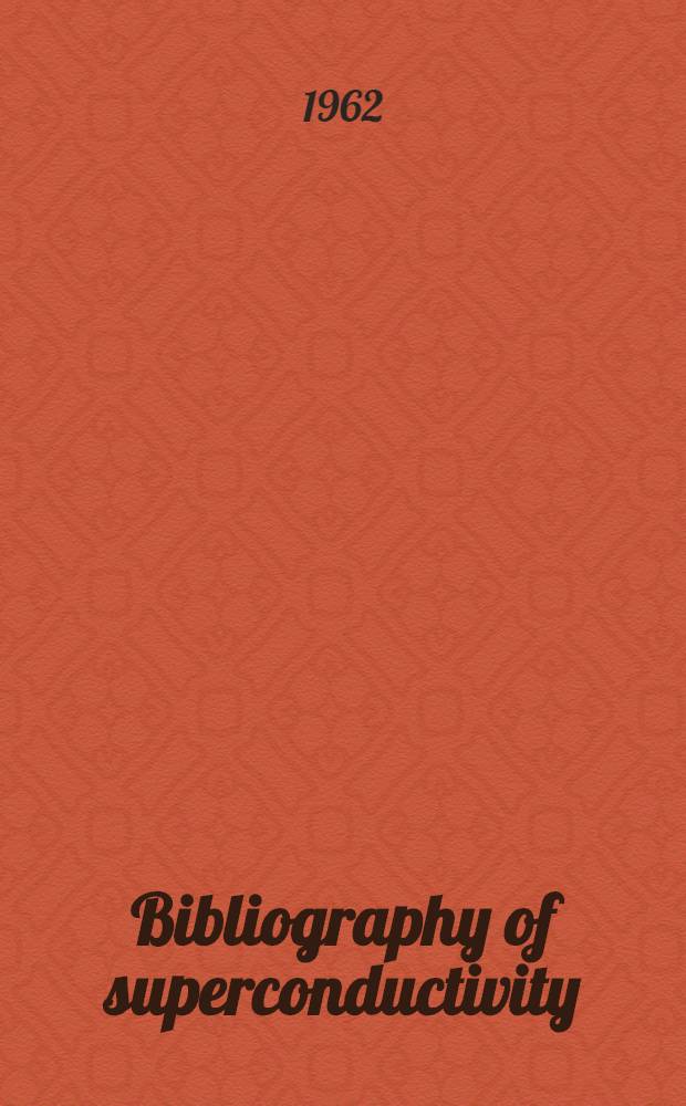 Bibliography of superconductivity