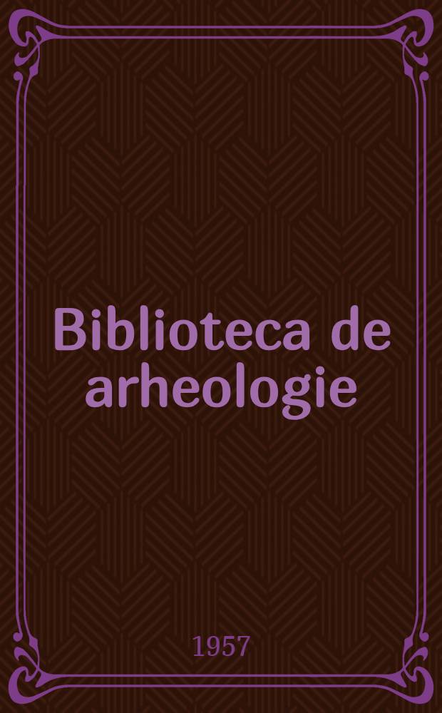 Biblioteca de arheologie