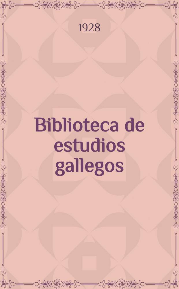 Biblioteca de estudios gallegos