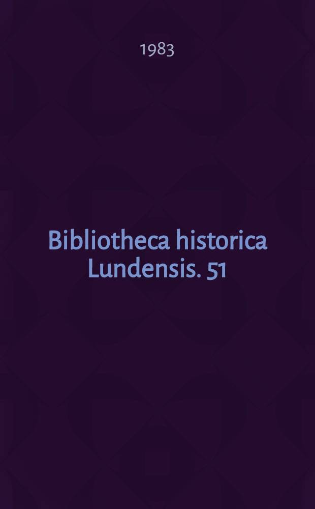 Bibliotheca historica Lundensis. 51 : Öde sedan stora döden var ...