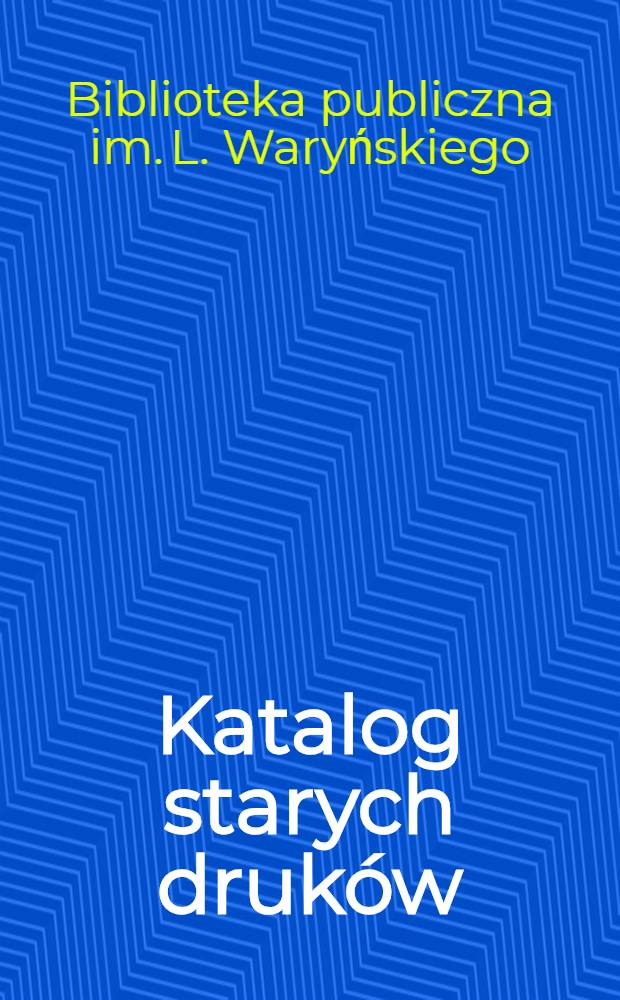 Katalog starych druków