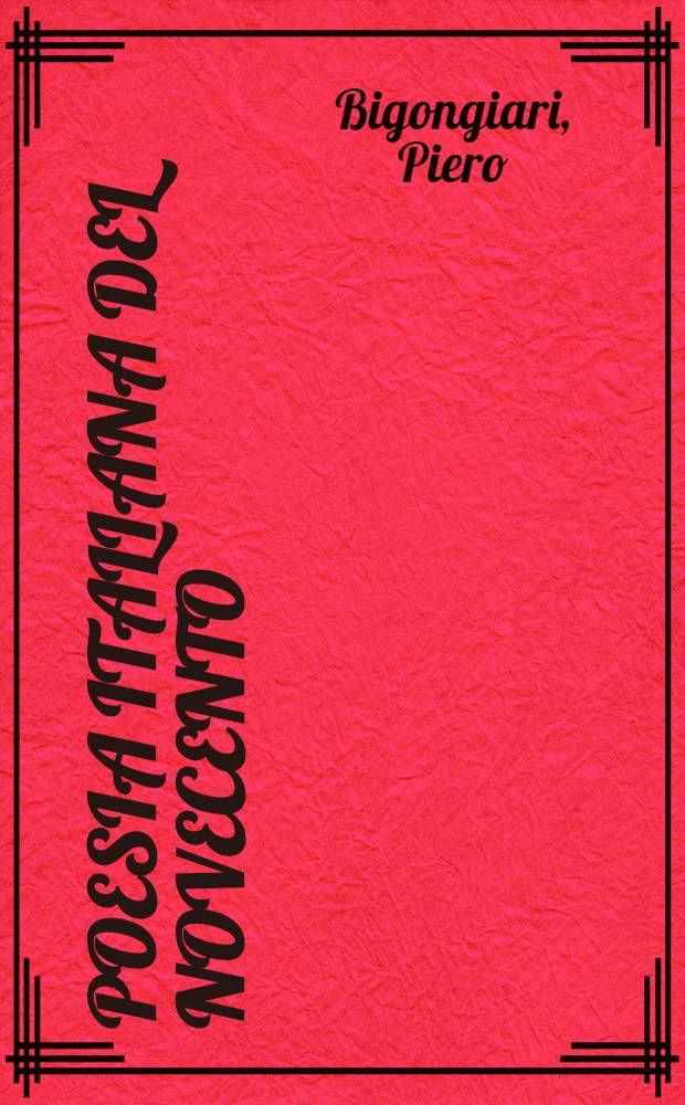 Poesia italiana del novecento