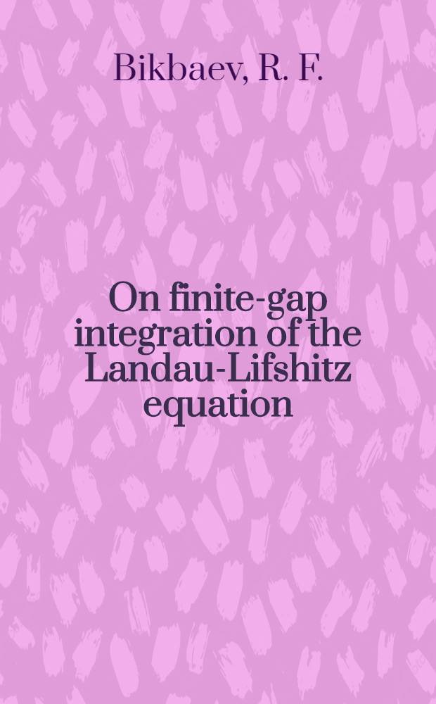 On finite-gap integration of the Landau-Lifshitz equation : X - Y - Z case