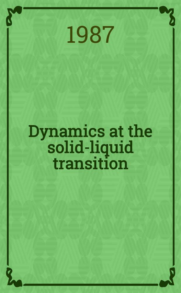 Dynamics at the solid-liquid transition : Experiments at the freezing point